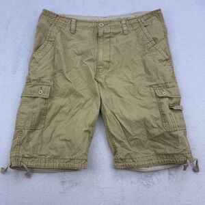 Wear First Shorts Mens 38 Beige Cargo Ripstop Skater Drawstring Outdoors Hiking